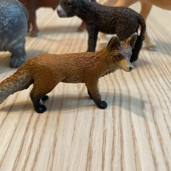 A lot of five Schleich Toys Long Horn Bull Horse Fox Hippo Baby Burrow - Picture 3 of 6